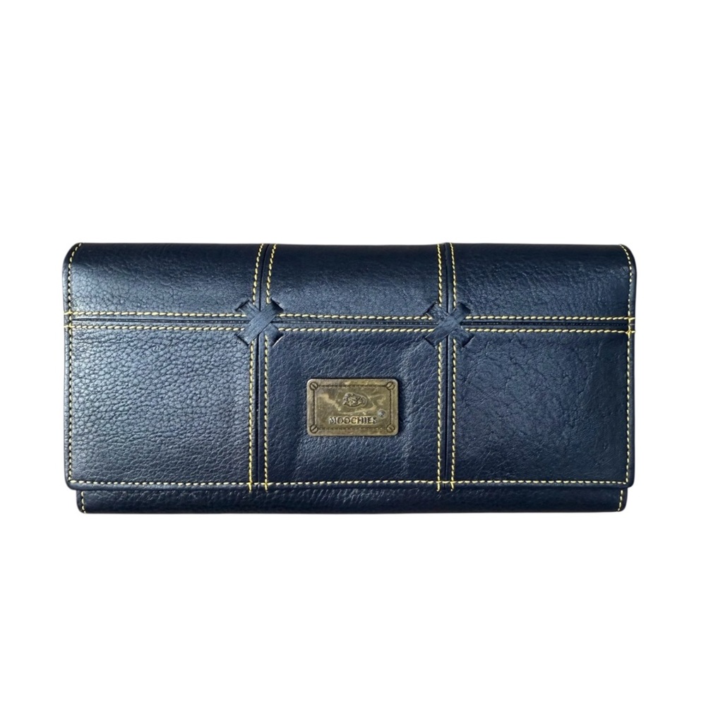 Moochies Navy Leather Bifold Wallet